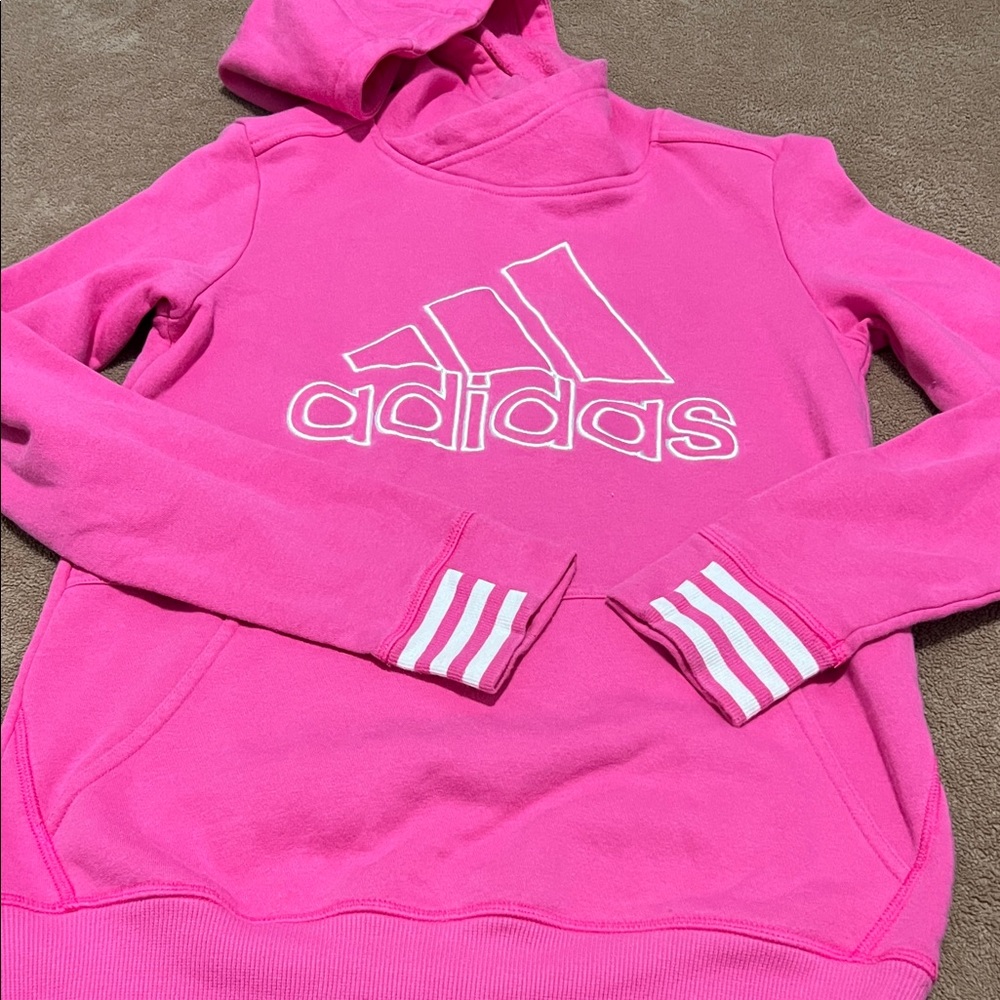 Adidas Vibrant Pink Pullover Hoodie